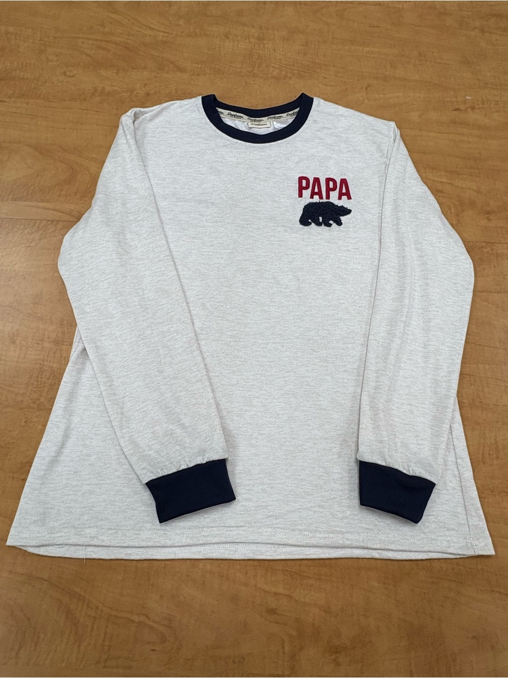 Dearfoams Cozy Comfort Men’s Long Sleeve Papa Bear Shirt Size Large